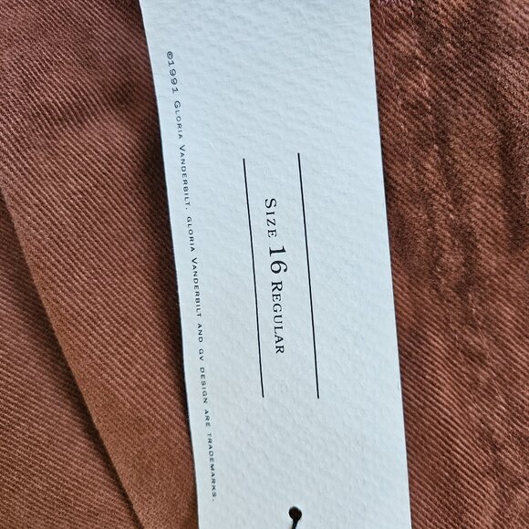 Vintage 90s Womens Gloria Vanderbilt 1991 Cotton Jeans Brown Sz 16 NWT Y2K RARE - Picture 7 of 12